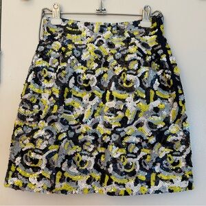 French Connection Sequin Embellished A-Line Mini Skirt in Multicolor (Size 4)